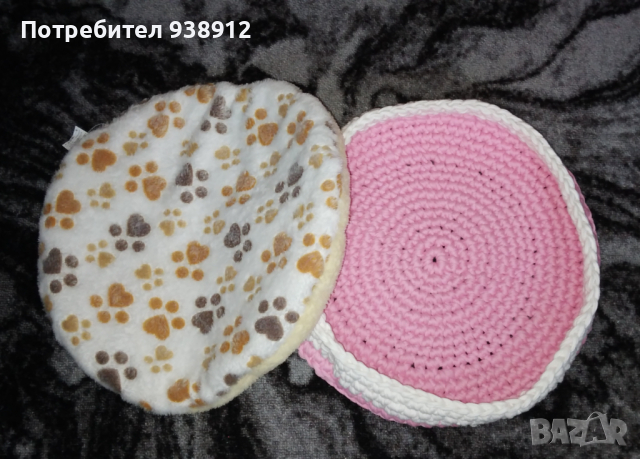 Ръчно плетено легло за малко куче или котка+подарък, снимка 2 - За котки - 44698510