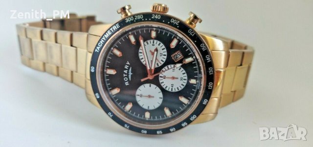 Rotary Mens Rose Gold Хронограф - като нов!, снимка 2 - Мъжки - 34729601