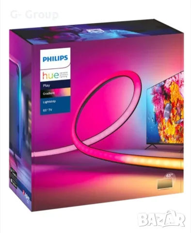 Смарт LED RGB Лента PHILIPS! За 65 инча TV ! 20W, 1100лумена! Бяла и цветна светлина ,254см