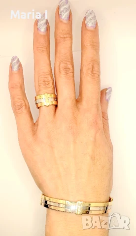 Дамска златна гривна , снимка 8 - Гривни - 42820016