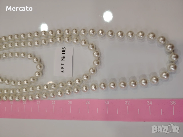 Гердан 3 реда перли АРТ №105, снимка 6 - Колиета, медальони, синджири - 52306811