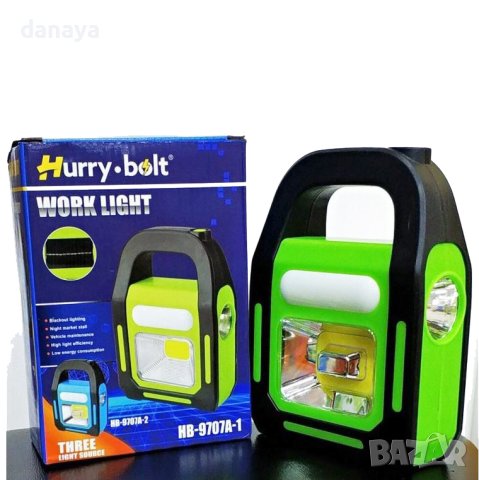 1038 Соларна работна лампа фенер с дръжка презареждаема USB 3 режима на светене, снимка 5 - Соларни лампи - 40886943