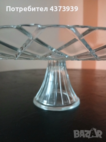 Стъклено плато на столче, снимка 3 - Чинии - 52711540