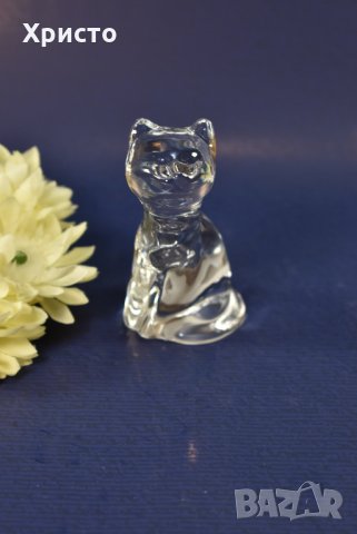 чешки кристал коте фигурка Бохемия, Bohemia Crystal, чисто нова