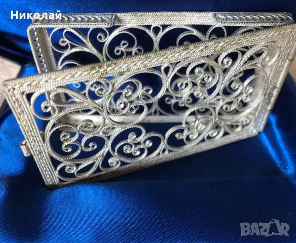 Визитник, руски сребърен филигран, ръчна изработка, сертификат, подаръчна кутия, нов идея за подарък, снимка 10 - Други - 47329994