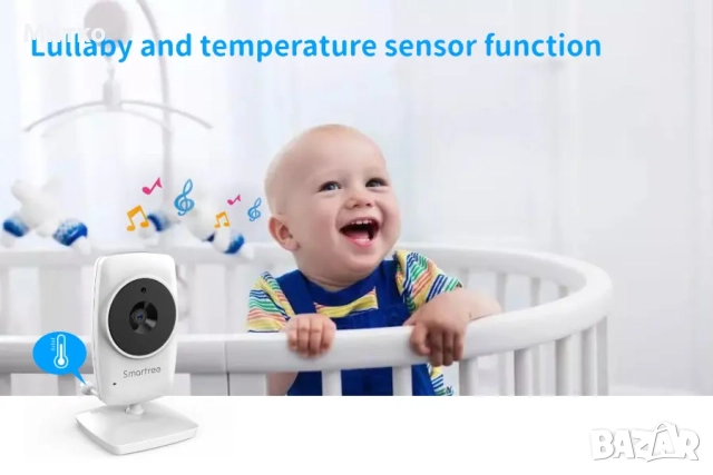 3.2-инчов интелигентен бебефон Sock, двупосочно аудио, IR, високотемпературно нощно виждане, 1200mAh, снимка 7 - Бебефони - 52838571