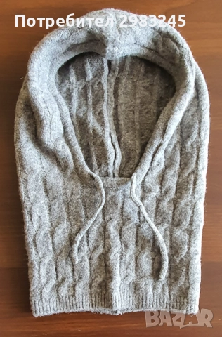 Зимна сива шапка балаклава , снимка 3 - Шапки - 52327239