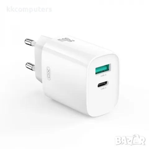 Зарядно/Адаптер 220V / XO-CE30 30W / PD, USB QC 3.0 / + Type-C - Lightning Кабел / Бял / Баркод : 45, снимка 2 - Оригинални зарядни - 48488258