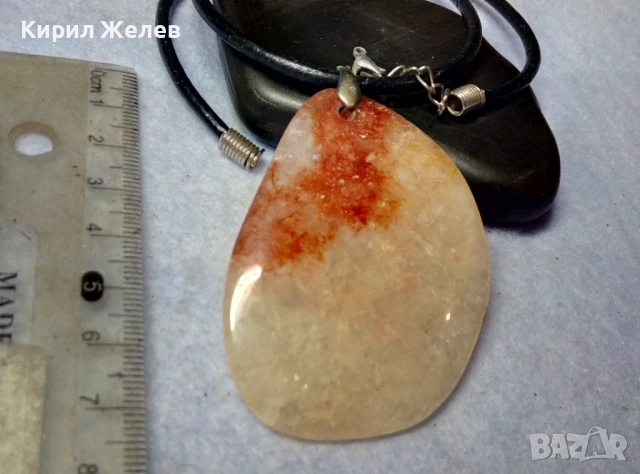 РАЗКОШНО ВИНТИДЖ АРТ КОЛИЕ с МЕДАЛЬОН от ПОЛИРАН КВАРЦ ХЕНД-МЕЙД БИЖУ 11833, снимка 7 - Колиета, медальони, синджири - 51360689