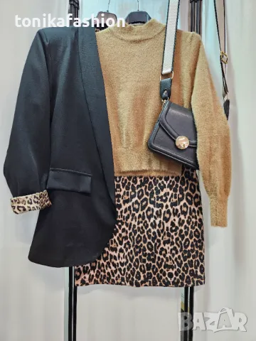 Къс пуловер с косъм , снимка 5 - Блузи с дълъг ръкав и пуловери - 47878311