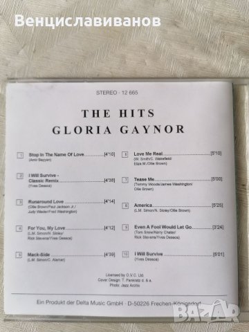 GLORIA GAYNOR - THE HITS / ОРИГИНАЛЕН сборен диск , снимка 3 - CD дискове - 41209395