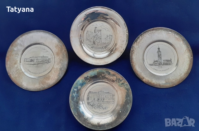 Винтидж Скандинавски сребърни чинии, снимка 6 - Антикварни и старинни предмети - 52612464