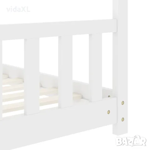 vidaXL Рамка за детско легло, бяла, бор масив, 70x140 см, снимка 7 - Бебешки легла и матраци - 56146567