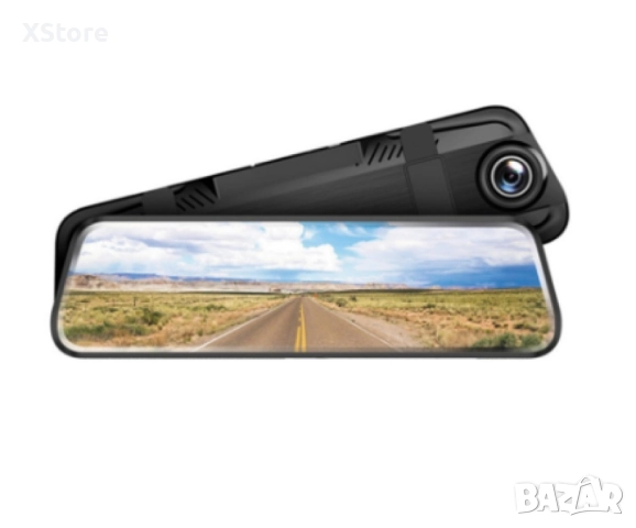 Видеорегистратор - огледало за автомобил с 10 инчов тъчскрийн и двоен запис, снимка 6 - Аксесоари и консумативи - 52456932