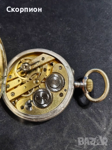 Швейцарски СРЕБЪРЕН джобен часовник 1901г. - 6 РУБИНА -  ПРОМОЦИЯ, снимка 14 - Джобни - 48366017