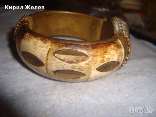 СТАРА НЕФРИТЕНА ТИБЕТСКА ЕТНОГРАФСКА БРОНЗОВА ГРИВНА с ОБКОВ от РОГ МАЙСТОРСКА РЪЧНА ИЗРАБОТКА 26205, снимка 14 - Антикварни и старинни предмети - 35996878