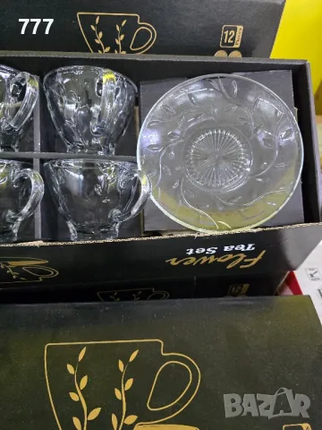 стъклен сервиз за чай, снимка 2 - Декорация за дома - 48023761