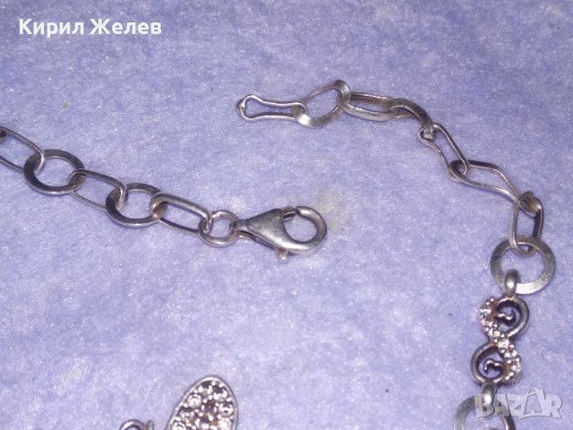 КРАСИВА НЕЖНА СРЕБЪРНА СКЪПОЦЕННА ГРИВНА с ПЕПЕРУДКА СРЕБРО 925 с ЮВЕЛИРНО ФАСЕТИРАНИ ЦИРКОНИ 34494, снимка 13 - Колиета, медальони, синджири - 39378713