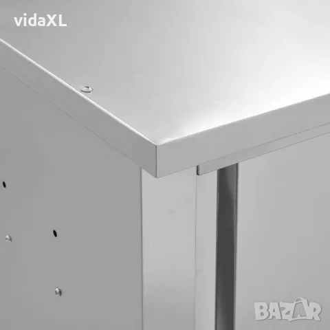 vidaXL Кухненски стенен шкаф с плъзгащи врати, 150x40x50 см, стомана, снимка 6 - Шкафове - 56147591
