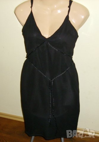 Всичко по 5 лв - Черна рокля от шифон с подплата, снимка 2 - Рокли - 40550871