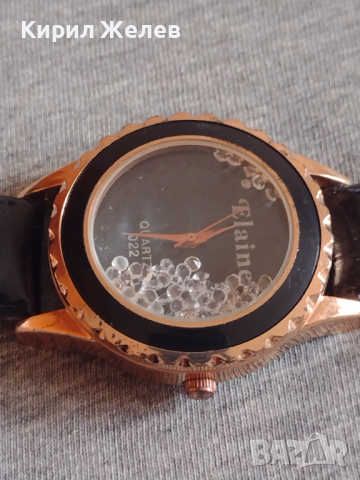 Дамски кварцов часовник ELAINE много елегантен с кожена каишка - 76841, снимка 3 - Дамски - 36242626