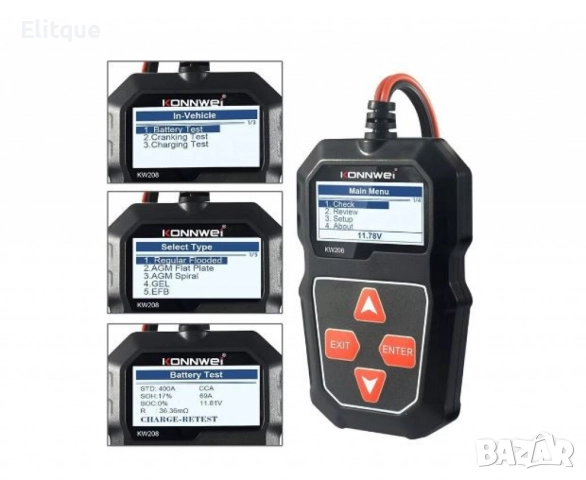 Тестер за автомобилен акумулатор KW210, снимка 5 - Друга електроника - 52839307