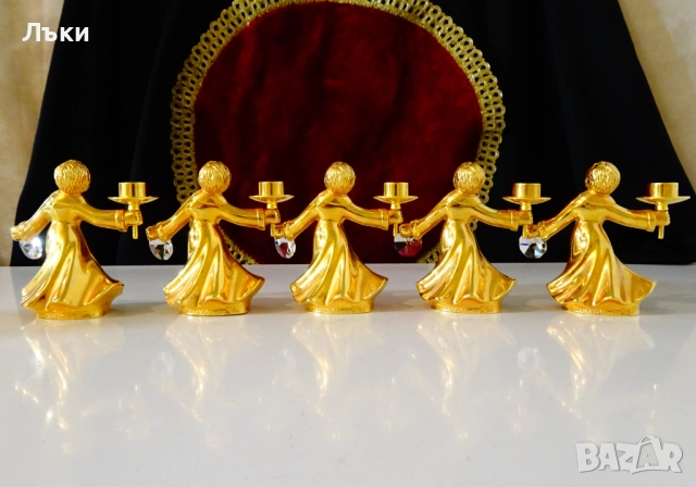 Позлатен бронзов свещник Ангел,BMF,модел Play Light. , снимка 9 - Антикварни и старинни предмети - 52900455
