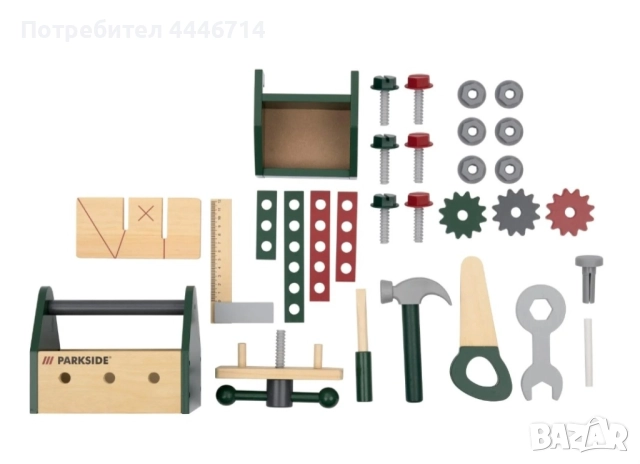 Детска дървена градинска работна маса Parkside , 69 части, снимка 4 - Образователни игри - 51605266