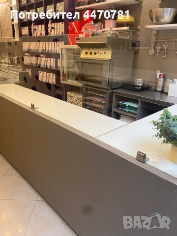 Професионално търговско обзавеждане – П-образен бар/плот с темперирано стъкло и HACCP работна маса, снимка 6 - Оборудване за магазин - 53388825