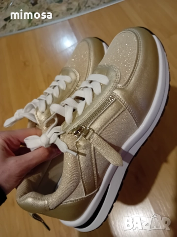 Нови маратонки бледо-златисти, снимка 8 - Маратонки - 51914804