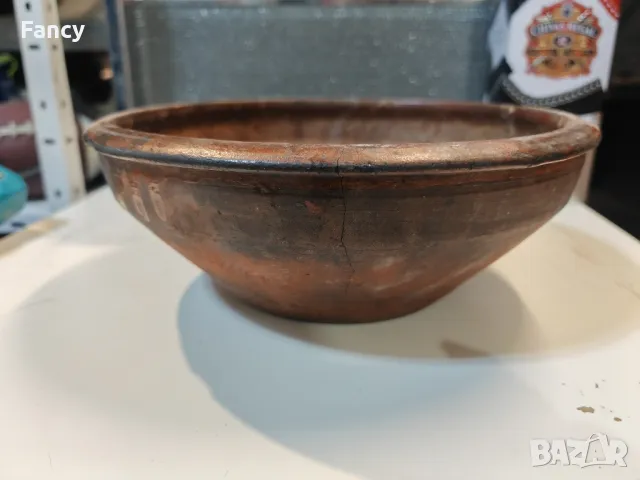 Стара керамична купа с печат 30/11 см, снимка 2 - Антикварни и старинни предмети - 47720376