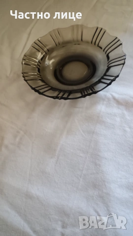 Стъклен поднос и 6 бр.чинийки-общо 6 евро., снимка 2 - Чинии - 53010412