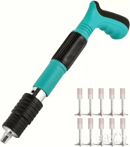 НОВ Пистолет за забиване на пирони със заряд в дърво, метал и бетон Пълен комплект + опция за пирони, снимка 10 - Други инструменти - 47336375