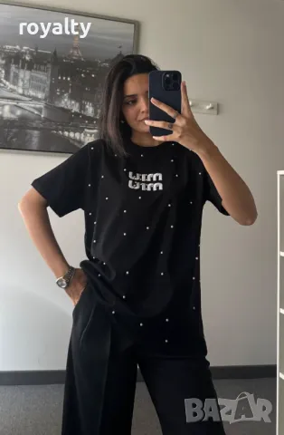 Miu Miu дамски памучни тениски Два цвята , снимка 11 - Тениски - 49853706