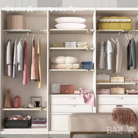 Разтегателен телескопичен рафт без пробиване 50–80 см, снимка 4 - Други стоки за дома - 52957520