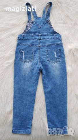 Детски дънков гащеризон 3-4 години, снимка 5 - Детски панталони и дънки - 41435695