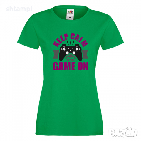 Дамска тениска Keep Calm And Game On, снимка 5 - Тениски - 36191522