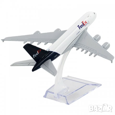 Еърбъс 380 самолет модел макет FedEx метален A380 куриер товарен, снимка 2 - Колекции - 35983918