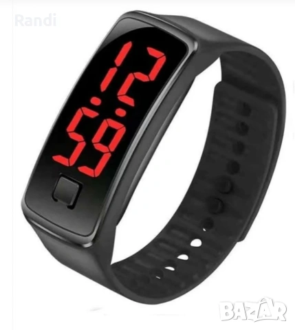 Спортен унисекс LED часовник-гривна бърз бутон за управление ЧЕРЕН", снимка 10 - Смарт гривни - 53268657