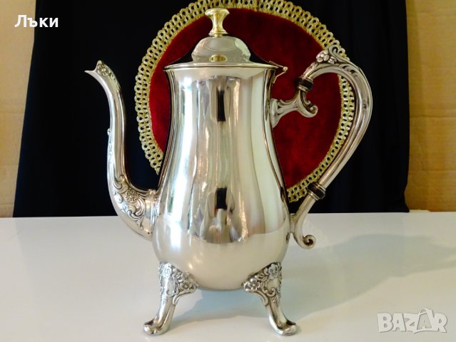 Посребрена кана от бронз,барок,1кг. 