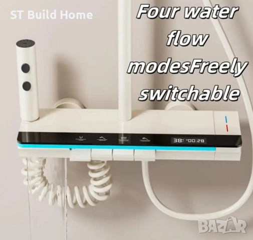 Луксозен Душ Комплект – Млечнобял "Пиано Клавиш" , снимка 3 - Душове - 51659952