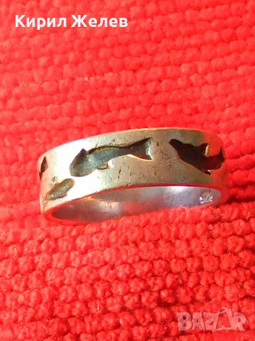 СТАР СРЕБЪРЕН ФИГУРАЛНО ОРНАМЕНТИРАН ПРЪСТЕН ХАЛКА СРЕБРО 925 с ОКСИДАЦИЯ 38276, снимка 12 - Пръстени - 40940306