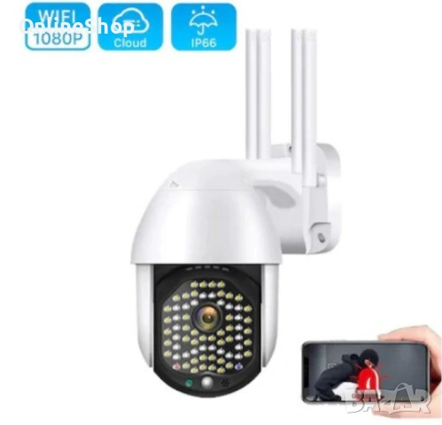 ПРОМО!!! Водоустойчива WIFI FULL HD 68 LED 320° въртяща се камера, снимка 14 - Друга електроника - 53130303