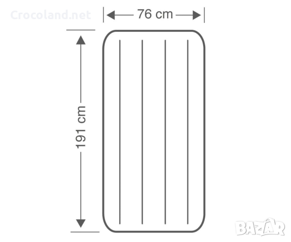 Надуваем матрак Classic Downy 76 х 191 х 25 см. INTEX CROCOLAND, снимка 4 - Надуваеми легла - 44829395