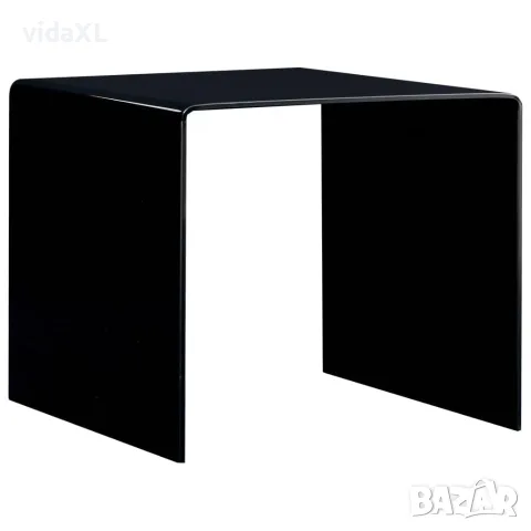 vidaXL Кафе маса, черна, 50x50x45 cм, закалено стъкло（SKU: 284723）