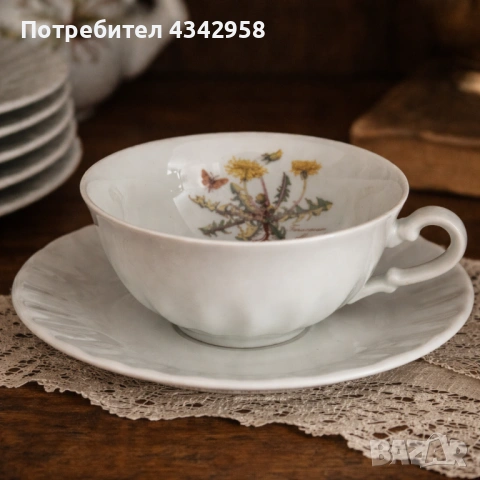 🌼 Винтидж порцеланов чайен сервиз Kronester Bavaria – за 4 души.1950-1960г., снимка 3 - Антикварни и старинни предмети - 53855101