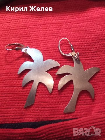 СРЕБЪРНИ ПАЛМИ ФИГУРАЛНИ СРЕБЪРНИ ОБЕЦИ КОВАНО СРЕБРО 925 МАЙСТОРСКА АРТ ДИЗАЙН ИЗРАБОТКА 29780, снимка 2 - Обеци - 40574545