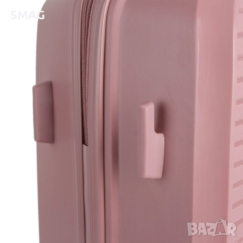 Куфар с колелца 58л, розов_1233329, снимка 5 - Куфари - 52189299