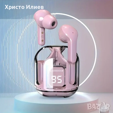 Безжични Bluetooth слушалки с кутия за зареждане LED дисплей вграден микрофон 4 цвята, снимка 4 - Безжични слушалки - 51577626