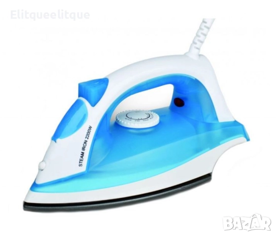 Ютия Rosberg, 2200W, Тефлонова плоча, Терморегулатор, Функция пара, Син/Бял, снимка 6 - Друга електроника - 52353705